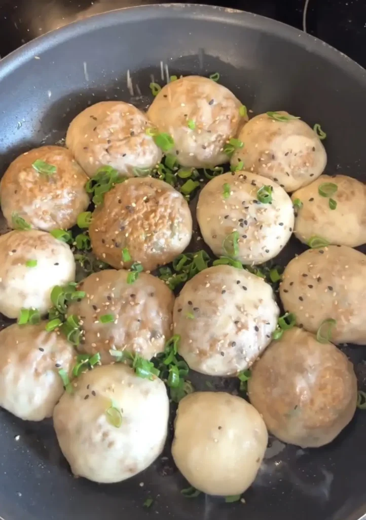 Vegan Sheng Jian Bao: Cooking the buns