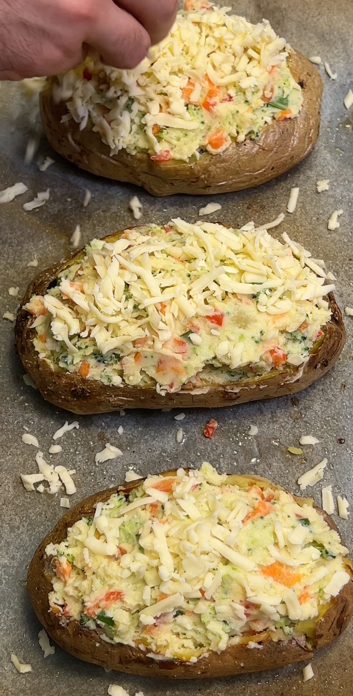 Vegan Double Baked Potatoes - Creamy & Crispy