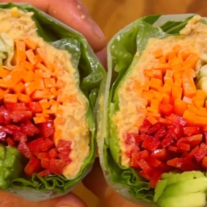 Giant Veggie And Chickpea Rice Paper Rolls – Fresh & Light