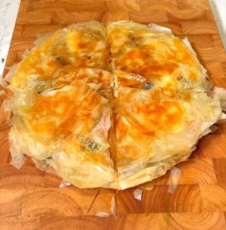 Cheesy Spinach &amp; Filo Pie Recipe: Easy Skillet Mediterranean Pastry