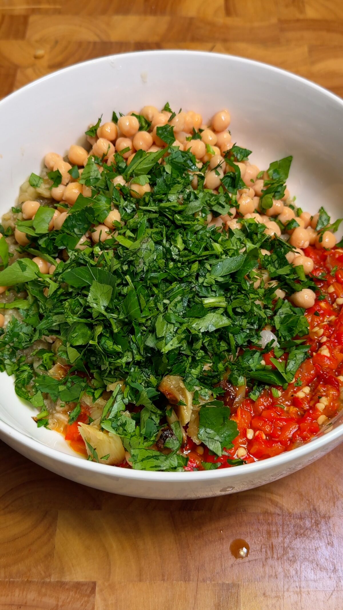 Roasted eggplant and chickpea salad healthy vegan recipe dr vegan